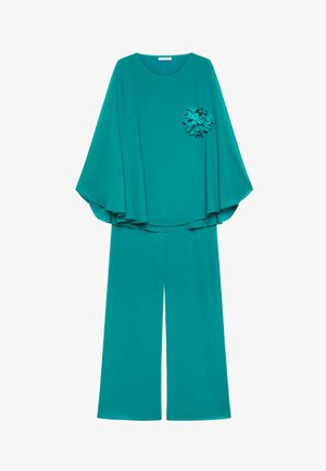 Luisa Viola, BLUSA E PANTALONE IN GEORGETTE SET - Pantalones - verde