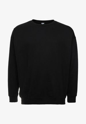 Sort sweatshirt lavet af bomuldsblanding, med rund halsudskæring og ribbede manchetter og kant. Enkel design uden synlige logoer eller mønstre.