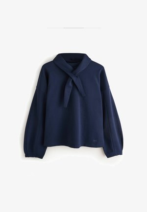 Self., REGULAR FIT - SWEATSHIRT WITH REMOVABLE SCARF - Mikina - navy