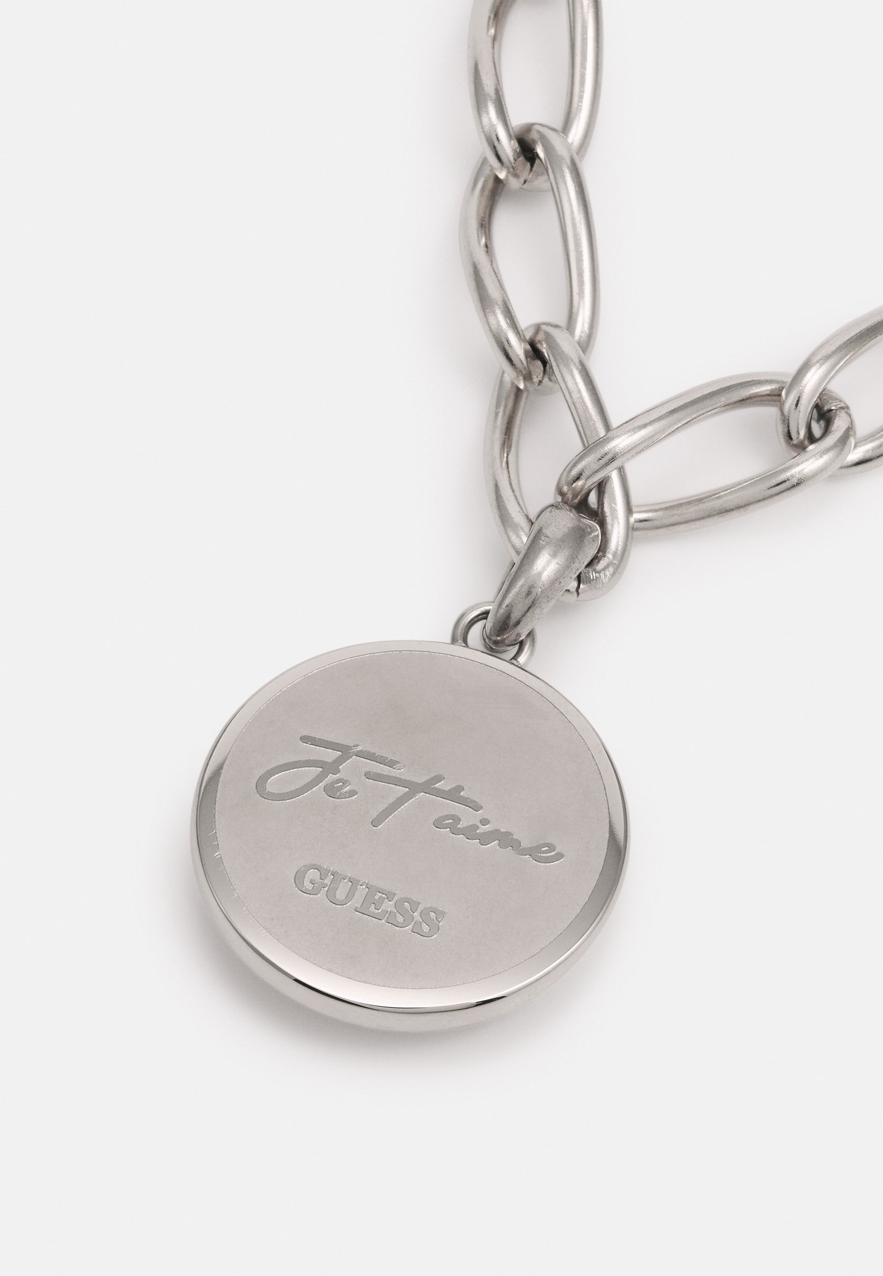 Guess HEART COIN - Necklace - silver 