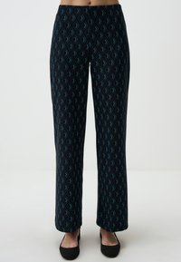 GEOMETRIC WIDE LEG - Broek - dark blue