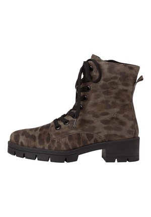 Kotníkové boty na platformě - mottled dark brown