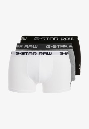 Boxer da uomo bianchi realizzati in cotone morbido con una vita con logo G-Star RAW nero, caratterizzati da un design aderente e senza motivi o accenti visibili.
