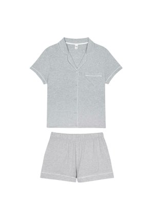 TENCEL™ MODAL SHORT BUTTON UP PYJAMA SET - GREY - Zestaw bielizny nocnej