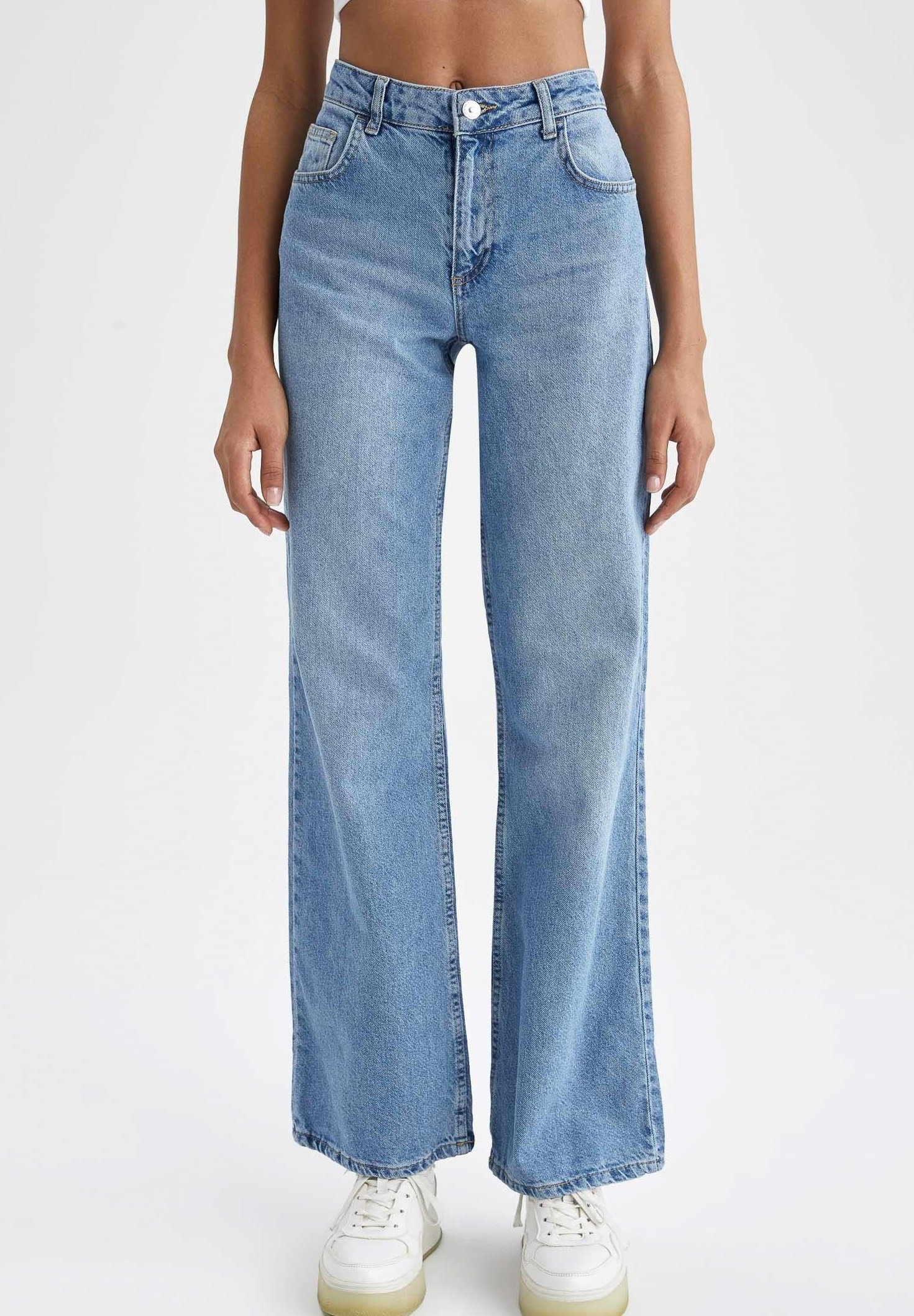 DeFacto WIDE LEG STRAIGHT LEG - Jeans a sigaretta - blue/blu denim - Zalando .it
