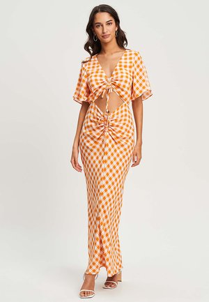 EVERET - Vestido largo - orange gingham