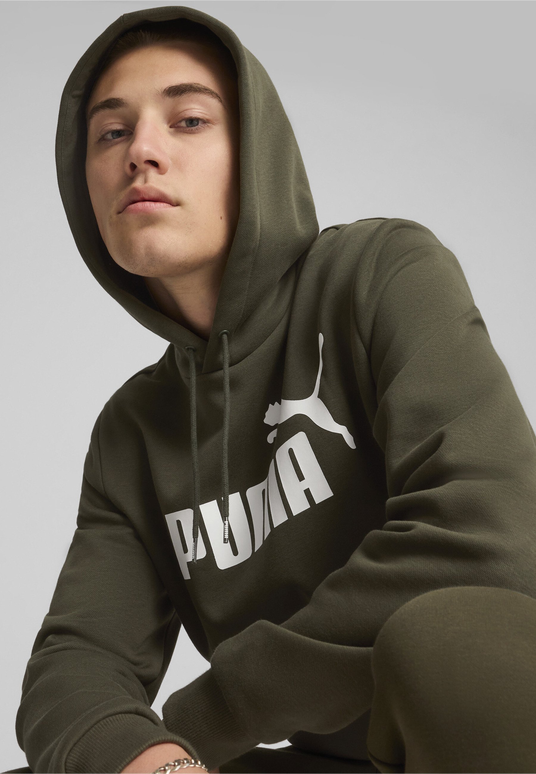 Puma ESSENTIALS BIG LOGO - Hoodie - dark olive/green - Zalando