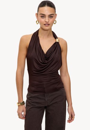 MIDNIGHT ENERGY - Blouse - solid brown dark