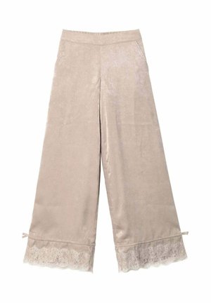 THE-ARE, PANTALÓN RECTO CON ACABADO BOMBACHO Y LENTEJUELAS DE MUJER - Pantalones - gris