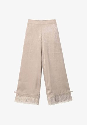 THE-ARE, PANTALÓN RECTO CON ACABADO BOMBACHO Y LENTEJUELAS DE MUJER - Pantalones - gris