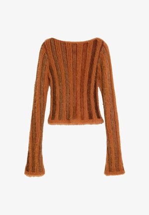 Desigual, FINE RIBBED KNIT SWEATER - Svetrík - brown