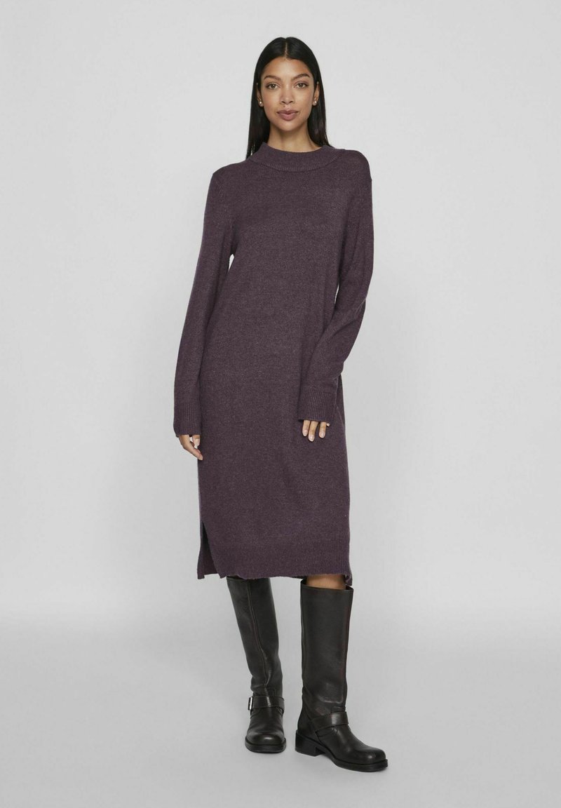 VILA VIRIL CREW NECK MIDI DRESS - Robe pull - plum perfect