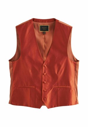 Next TEXTURED-REGULAR FIT - Chaleco de traje - rust orange