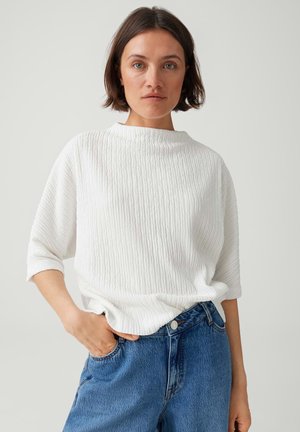 OPUS, FUNNEL CRINKLE FIT - Langarmshirt - milk
