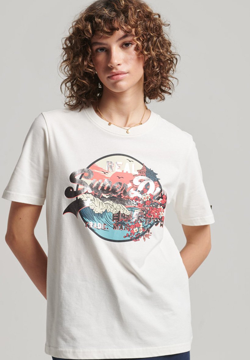 Superdry JAPANESE VINTAGE GRAPHIC estampada - white/blanco - Zalando.es