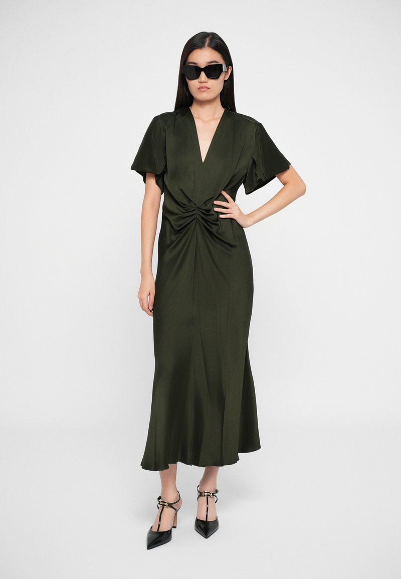victoria beckham dark green dress Victoria Beckham Frances Midi Dress In Dark Teal - 14 main image 0