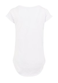 White short-sleeve t-shirt, soft fabric, round neckline, curved hemline, smooth texture, minimalistic design without patterns or embellishments.