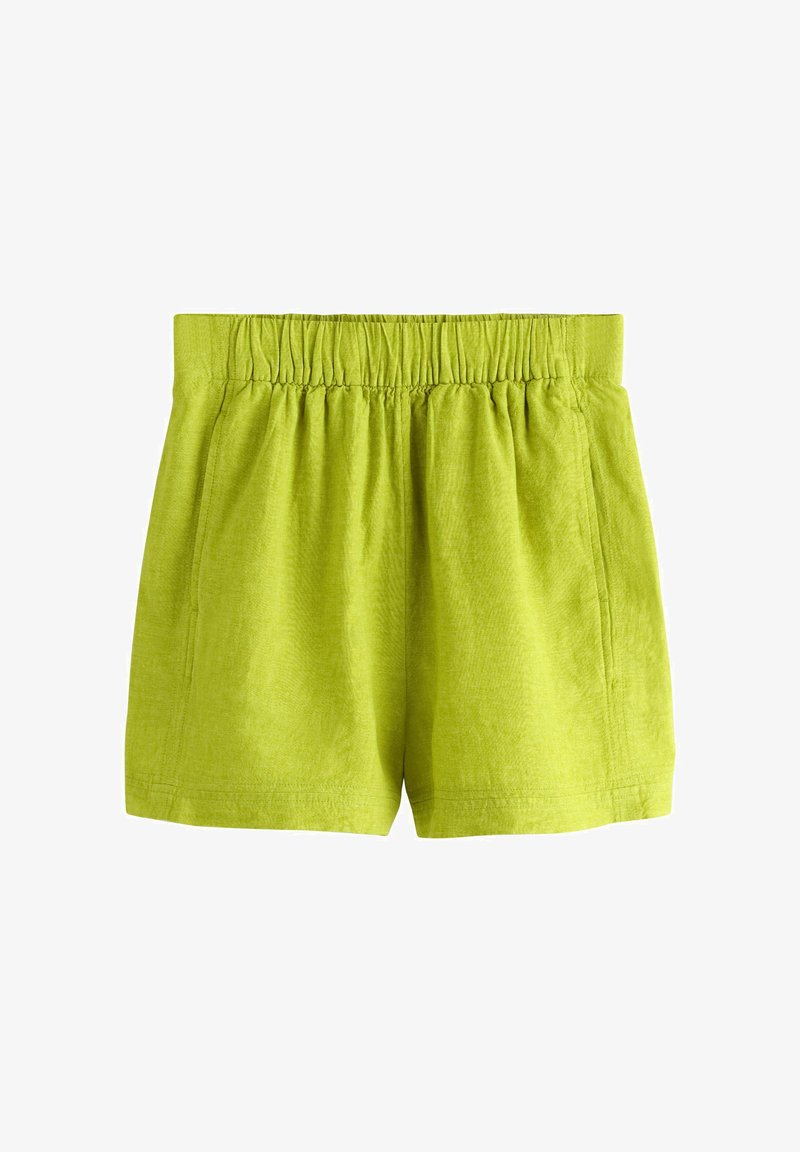 Lime zöld, casual rövidnadrág, rugalmas derékpánttal és oldalzsebekkel, könnyű anyagból készült.