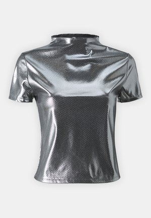 ONLY Petite ONLMELIA MOCKNECK - Nyomott mintás póló - silver