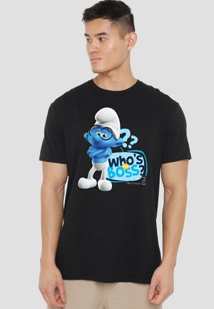 SMURFS BRAINY WHO'S THE BOSS - Print T-shirt - black