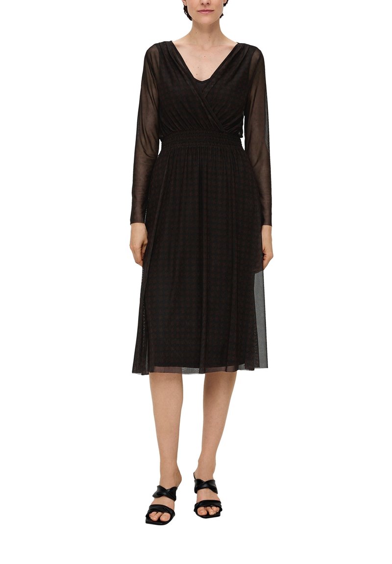 black midi dress semi formal Short Sleeve Twist Drape Midi Dress Black – Roland Mouret main image 0