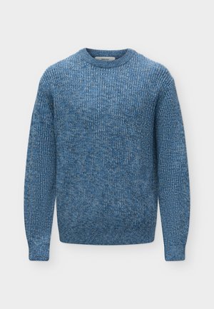 Selected, SLMTILUM CREW NECK  - Svetrík - blue horizon detail/blue horizion/blissful blue/oatmeal/sky captain