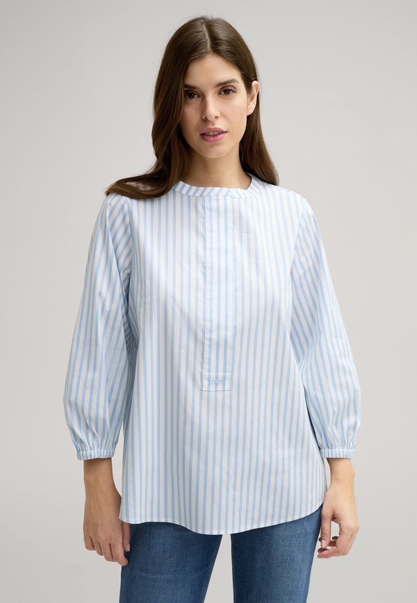 Bluse - weiß hellblau