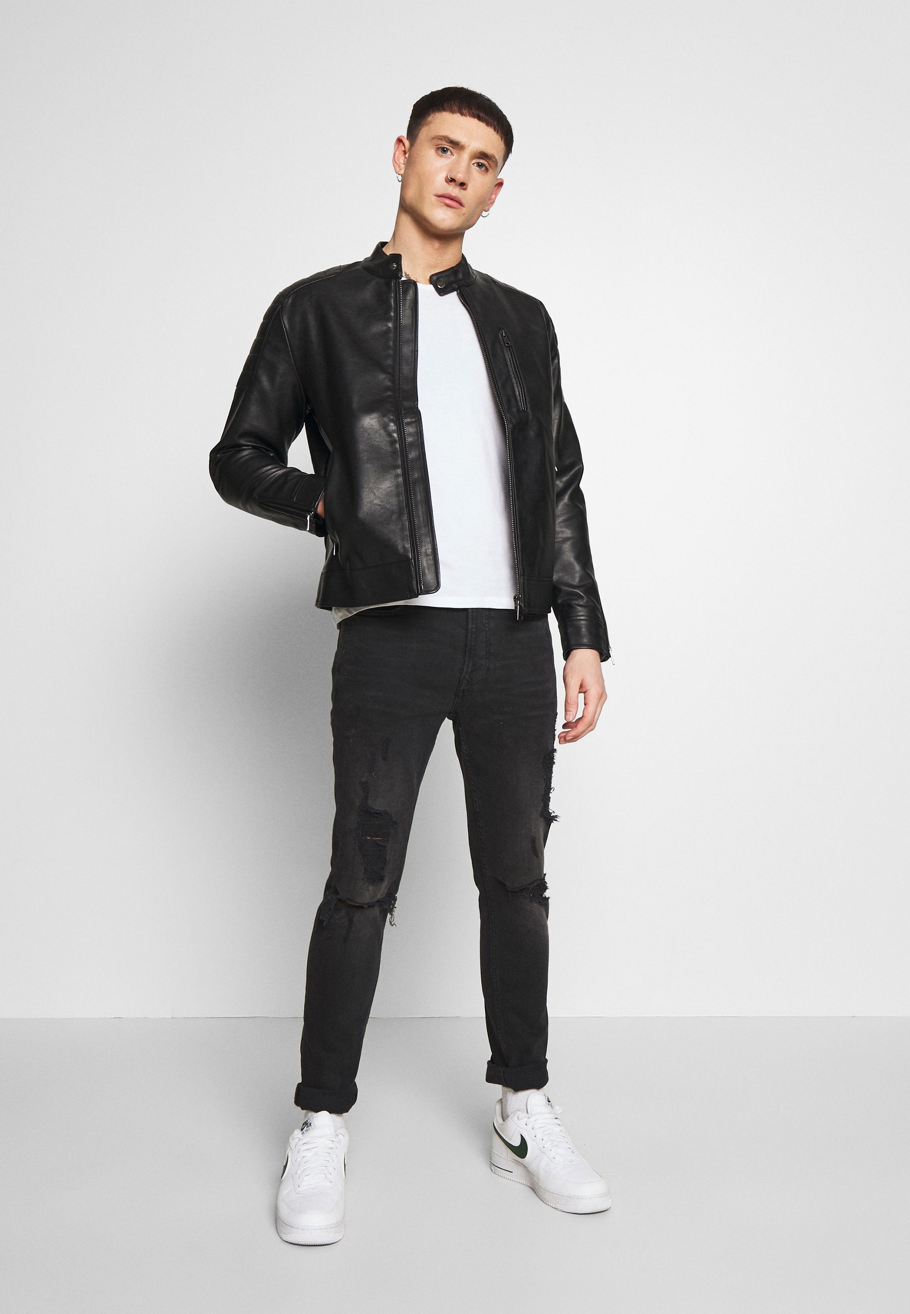 Redefined Rebel RIVER JACKET Imitert skinnjakke black Redefined Rebel RAFAEL JACKET Imitert skinnjakke black