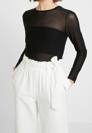 Langærmet T-shirt - mottled black