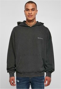 Urban Classics SMALL EMBROIDERY - Felpa con cappuccio - black