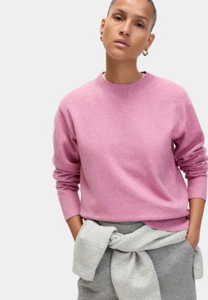 Stickad tröja - medium pink