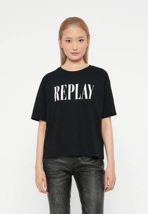 CREW NECK LOGO - T-shirt print - black