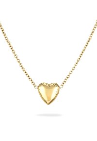 Gyldt hjertevedhæng på en delikat kæde. Hjertet har en poleret overflade med en let kurve og subtilt omridsdesign.