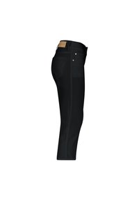 Sorte denim bukser med slim fit design. Har en mellemhøj talje, fem-lomme stil og et læder mærkelabel på bagstykket.