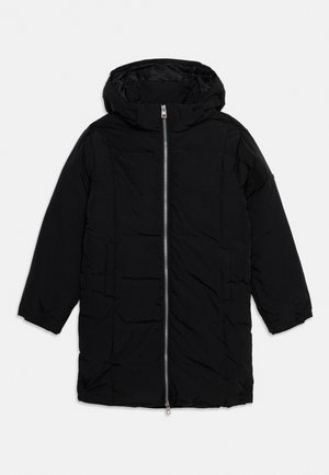 Calvin Klein Jeans, MONOGRAM PATCH PADDED HOODED LONGLINE COAT - Зимно палто - black