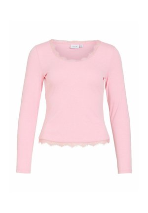 VILA, LONG SLEEVED TOP VIGINA ROUND NECK - T-shirt à manches longues - cherry blossom