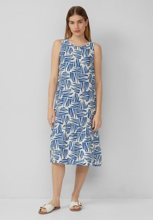 MIDI AUS STRUKTURIERTEM MIT ALL-OVER-PRINT - Day dress - royalblau