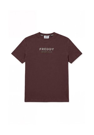 Freddy, T-SHIRT DA UOMO REGULAR FIT CON GRAFICA CENTRALE GOMMATA - Camiseta estampada - brown