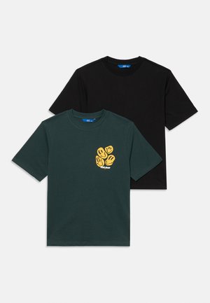 SMILEY TEE BOX BOXY FIT 2 PACK - Potiskana majica - dark green/black
