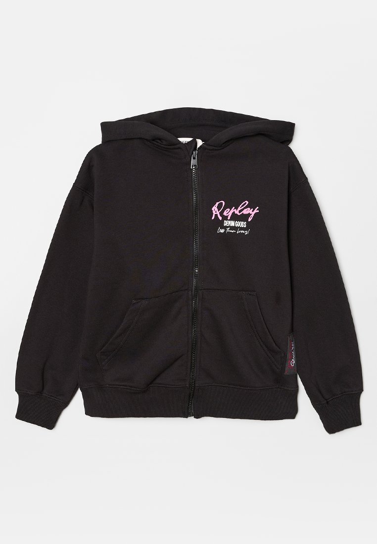 Replay Sweater met rits zwart