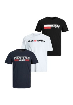 RUNDHALS CORP 3 STÜCK - Print T-shirt - weiß   navy play   black play