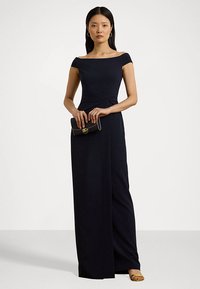 Lauren Ralph Lauren Petite CREPE OFF THE SHOULDER GOWN - Iltapuku - lighthouse navy