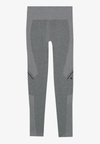7/8 LENGTH HIGH RISE SEAMLESS LEGGINGS WITH CONTRAST PANEL - Tajice - mottled dark grey