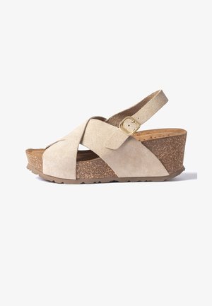 Yokono, SANDALIA CUÑA BARI-263 BEIGE - Sandalias con plataforma - beige