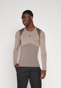 YOURTURN LONG SLEEVE SPORTS TOP WITH ZIP UNISEX - Top dugih rukava - tan