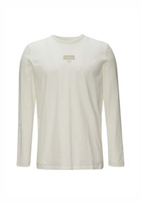 s.Oliver LOGO MIT ROLLKANTE UND STRUKTUR - Long sleeved top - weiß