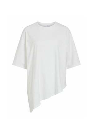 VILA, T-SHIRT VILULIERA ASYMMETRIC - T-shirt basique - cloud dancer