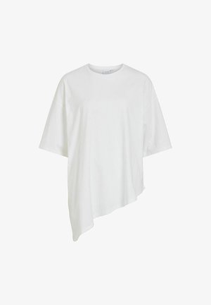 VILA, T-SHIRT VILULIERA ASYMMETRIC - T-shirt basique - cloud dancer