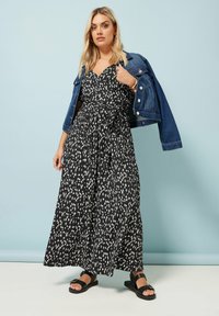 Yours Clothing SPOT PRINT WRAP MAXI  - Maksimekko - black