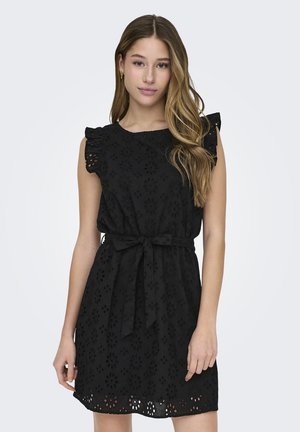 JDY JDYVOLA BELT EMBROIDERY DRESS - Kasdienė suknelė - black